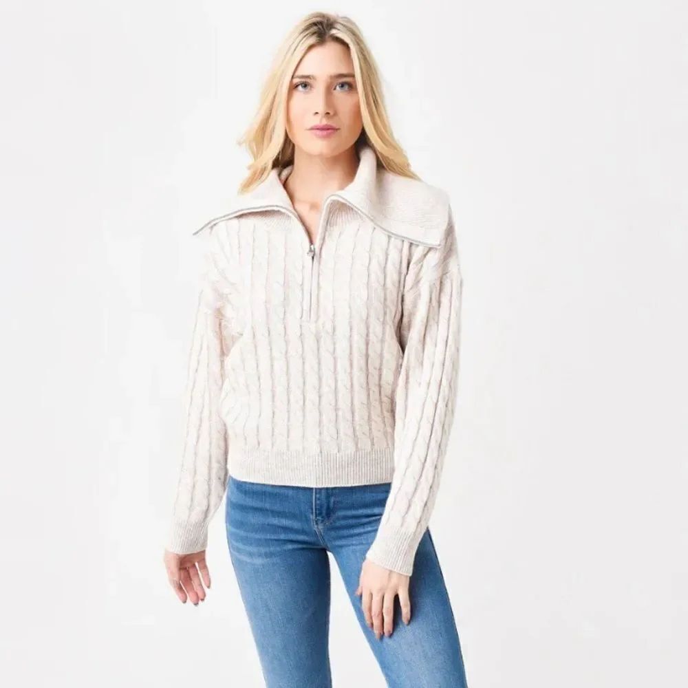 Frame Half-Zip Cable Sweater - Picture 7 of 9